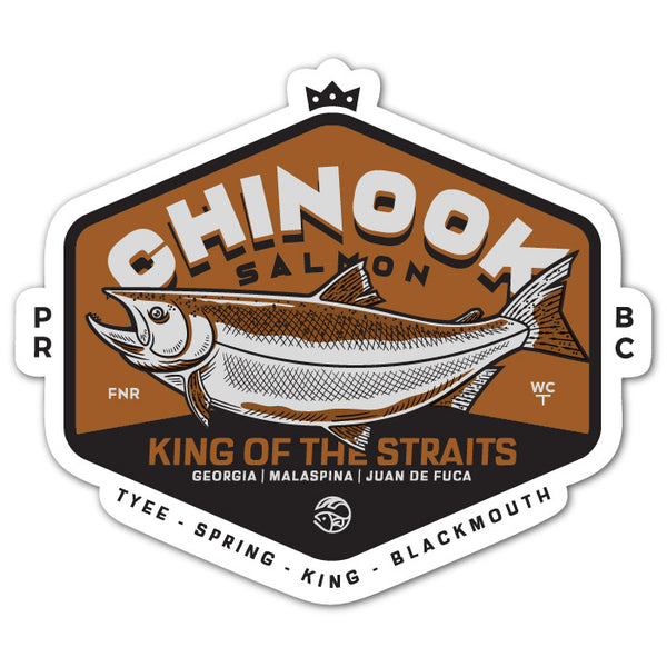 Chinook Salmon Decal - Sepia