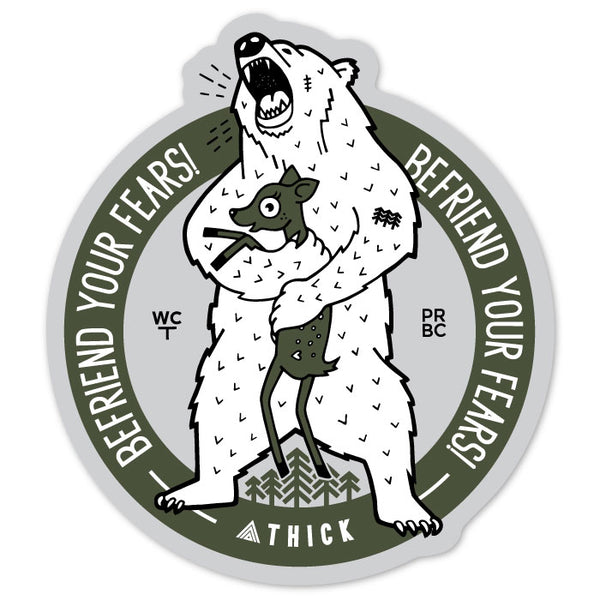 Befriend Your Fears decal - Olive/Grey