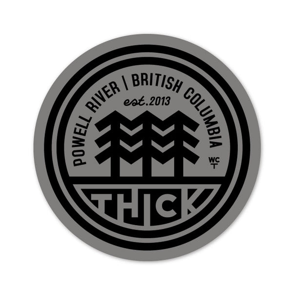 Thick Logo Circle Decal - Large - Stone