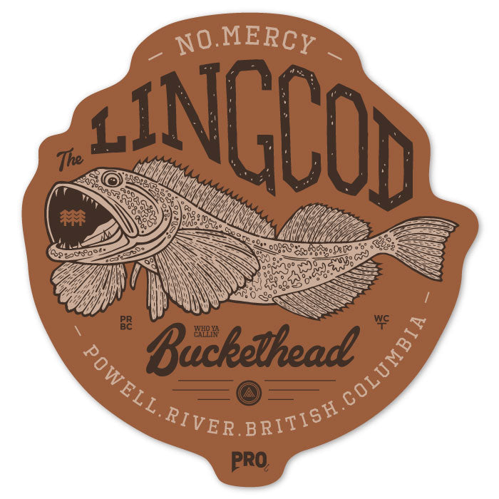 Lingcod Decal - Seaweed Brown