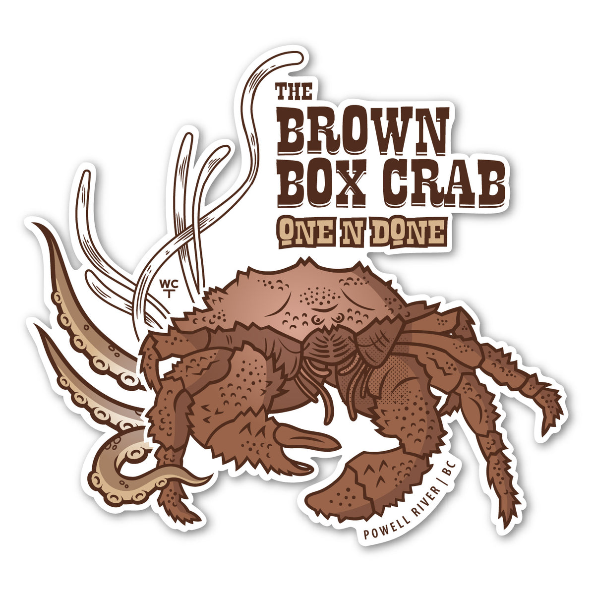 Brown Box Crab Decal – Westcoast Thick Design Co.
