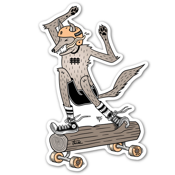 Yippin' n Rippin' Coyote Decal - Clear